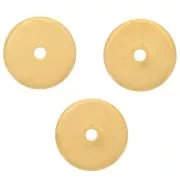 Perline rotonde Heishi - Dischi forati piatti 6x1 mm - Dorato con oro fino x10