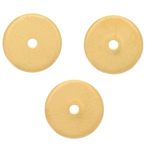 Perline rotonde Heishi - Dischi forati piatti 6x1 mm - Dorato con oro fino x10