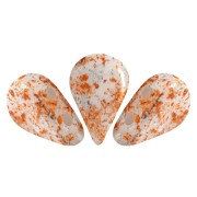 Perline in vetro Amos® di Puca® 5x8mm Opaque White Tweedy x10g