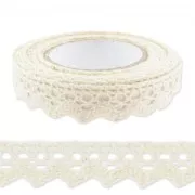 Tessuto adesivo 17 mm pizzo Ecrù x2,5m