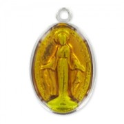 Medaglia Madonna smaltalta mm. 25 Topaz x1