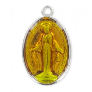 Medaglia Madonna smaltalta mm. 25 Topaz x1