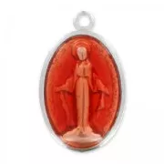 Medaglia Madonna smaltalta mm. 25 Arancio x1