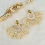 Orecchini perno design ovale 18x8 mm - anello aperto - Dorato con oro fino x2