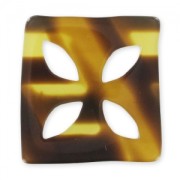 Separatore quadrato irregolare 38 mm imitazione corno Marrone x1