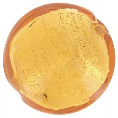Bombata Murano foglia oro mm. 16 Topaz x1