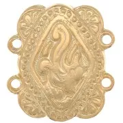 Distanziatore rettangolare 2 file 17x15 mm etnico -Dorato con oro fino x1