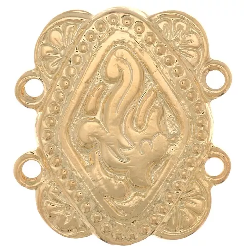 Distanziatore rettangolare 2 file 17x15 mm etnico -Dorato con oro fino x1