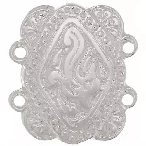 Distanziatore rettangolare 2 file 17x15 mm etnico - placcatura argento fino x1