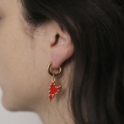 Pendente cuore - resina epossidica e palline 22x13mm Dorato con oro fino- Nero