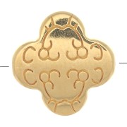 Perlina trifoglio 11 mm - Dorato con oro fino x1