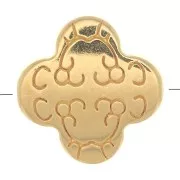 Perlina trifoglio 11 mm - Dorato con oro fino x1