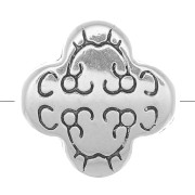 Perlina trifoglio 11 mm - Placcatura in argento fine anticato x1|raw }}