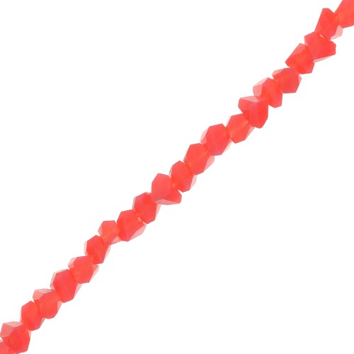Perle di vetro irregolari sfaccettato 3mm - Corallo x33cm
