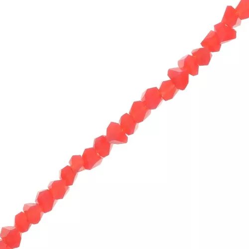 Perle di vetro irregolari sfaccettato 3mm - Corallo x33cm