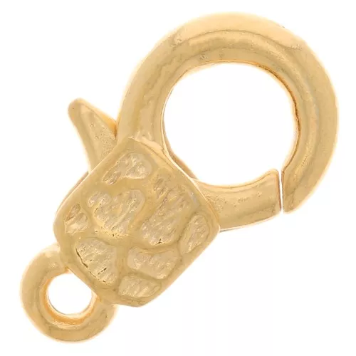 Chiusura a moschettone decorata 15 mm - dorato con oro fino x1