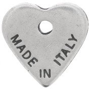 Ciondolo a forma di cuore 13 mm - Made in Italy - Argento anticato x1|raw }}