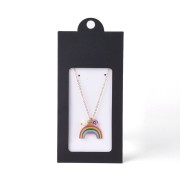 Confezione in cartone con la sua etichetta per bijoux 13x6.5 cm - Nero- Bianco x1