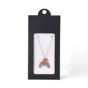 Confezione in cartone con la sua etichetta per bijoux 13x6.5 cm - Nero- Bianco x1