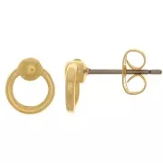 Orecchini perno a cerchio 7 mm -Dorato con oro fino x2