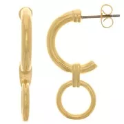 Orecchini perno design etnico 30x12 mm -Dorato oro fino x2