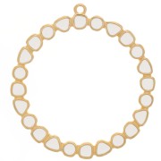 Pendente anello rotondo con resina epossidica 48 mm -dorato con oro fino Avorio x1|raw }}