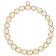 Pendente anello rotondo con resina epossidica 48 mm -dorato con oro fino Avorio x1