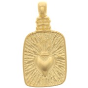 Pendente rettangolo strutturato - Ex-voto Heart 25x12 mm -Dorato con oro finox1|raw }}