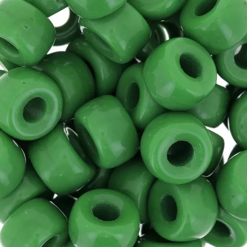 Perle a foro grande - Perle Pony - 9 mm - Preciosa - Verde oliva opaco x15