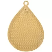 Pendente goccia con resina epossidica 32x23 mm - Dorato con oro fino- Turchesex1