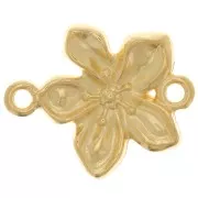 Distanziatore a fiore a 2 anelli 18x15 mm - Dorato con oro fino x1