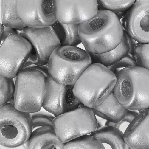 Perle a foro grande - Perle Pony - 9 mm - Preciosa - Argento Mat x15