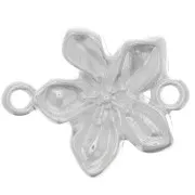 Distanziatore a fiore a 2 anelli 18x15 mm - Placcatura argento fino x1