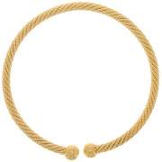 Bracciale regolabile - Effetto corda ritorta -Dorato con oro fino x1|raw }}