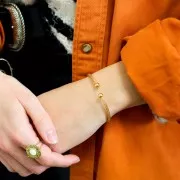 Bracciale regolabile - Effetto corda ritorta -Dorato con oro fino x1