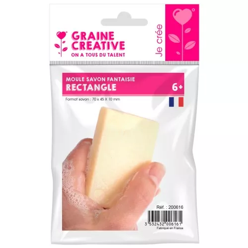 Stampo per sapone di casa rettangolare 7x4,5 cm - trasparente x1