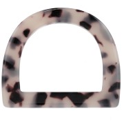 Passanti per anse di borsa in acetato 44x52mm Squama di tartaruga Beige - Noir x1