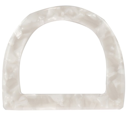 Passanti per anse di borsa in acetato 44x52mm - Squama di tartaruga White Pearl x1