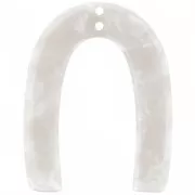 Pendente a forma di U in acetato 35x27 mm 2 fori - Tortoiseshell - White Pearl x1