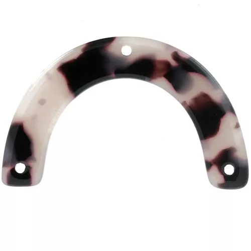 Distanziatore ponte in acetato 25x40 mm - Squama tartaruga - Beige - Nero x1