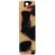 Pendente rettangolare 27x8 mm in acetato - Tartaruga - Marrone - Nero x1