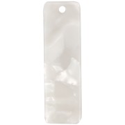Pendente rettangolare 27x8 mm in acetato - Tartaruga - Bianco perlato x1