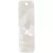 Pendente rettangolare 27x8 mm in acetato - Tartaruga - Bianco perlato x1