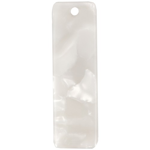 Pendente rettangolare 27x8 mm in acetato - Tartaruga - Bianco perlato x1
