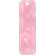 Pendente rettangolare 27x8 mm in acetato - Tartaruga - Rosa perlato x1