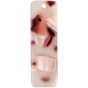 Pendente rettangolare in acetato 27x8mm Squama tartaruga marrone chiaro bianco