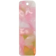 Pendente rettangolare 27x8 mm in acetato - Tartaruga - Rosa perlato - Miele x1