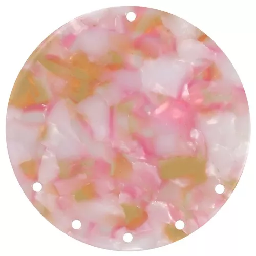Pendente - chandelier 43 mm in acetato- Squama di tartaruga rosa perlato miele x1