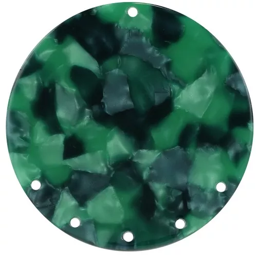 Pendente - chandelier 43 mm in acetato Squama di tartaruga - Verde scuro - Nero x1