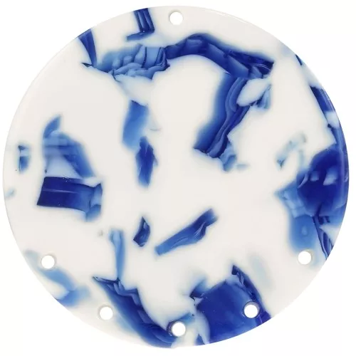 Pendente - chandelier 43 mm in acetato - Marmorizzato Bleu foncé - Ivoire x1